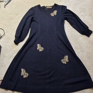 Knitting black dress
